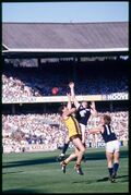 1987 GF - Murphy flies high whilst supported by Gleeson.